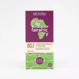 Σοκολάτα μαύρη 80% με ανθό αλατιού - Fairafric