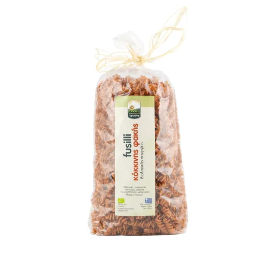 Fusilli κόκκινης φακής, Βιοκαλλιέργειες Τριγώνη, 400gr