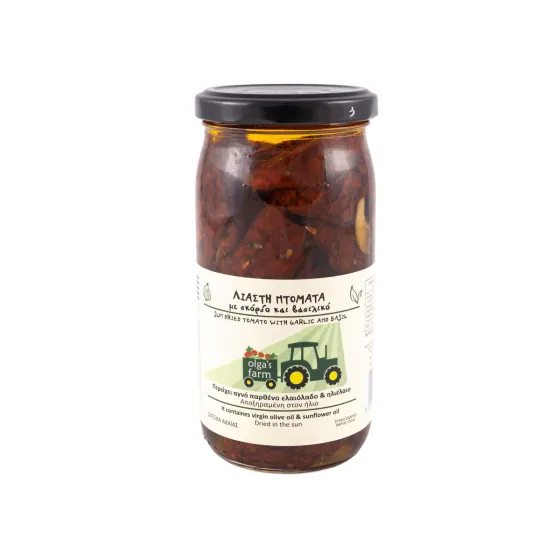 Λιαστή ντομάτα με σκόρδο και βασιλικό, Olga's Farm, 250gr